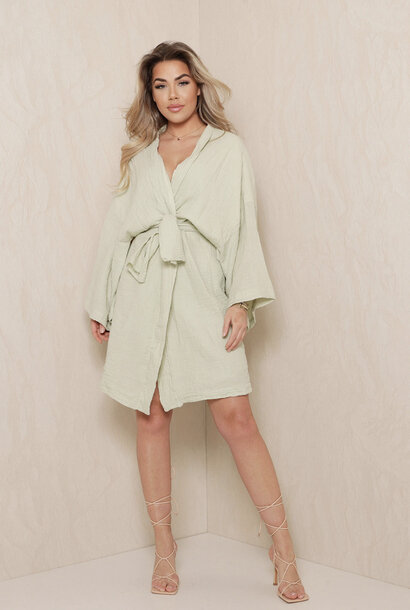Vision Classy Linnen Kimono Sage Green
