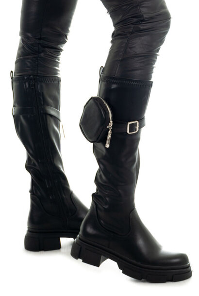 Ella Leather Boots Black
