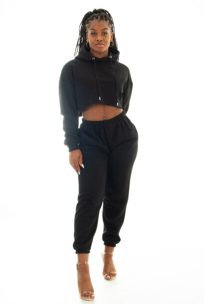 Amber Cropped Joggingsuit Black