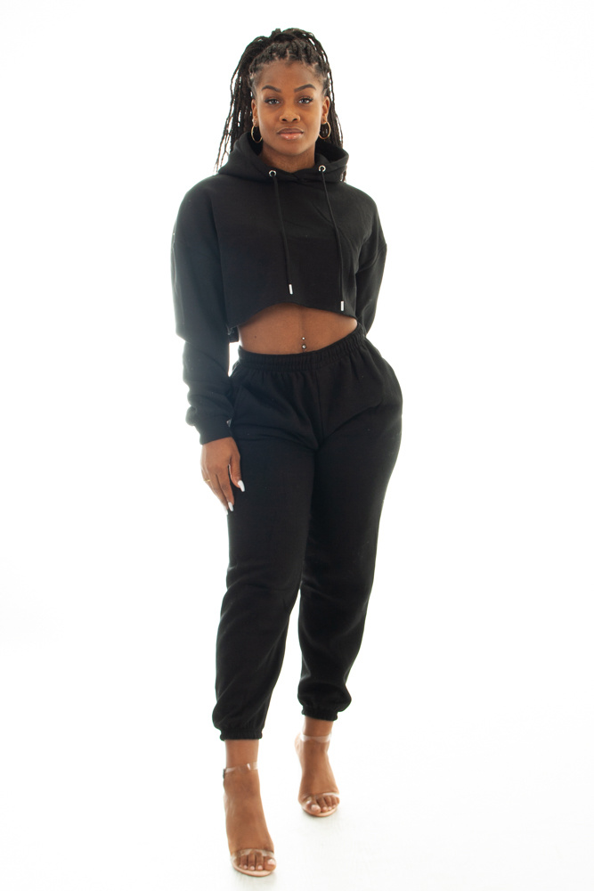Amber Cropped Joggingsuit Black-1