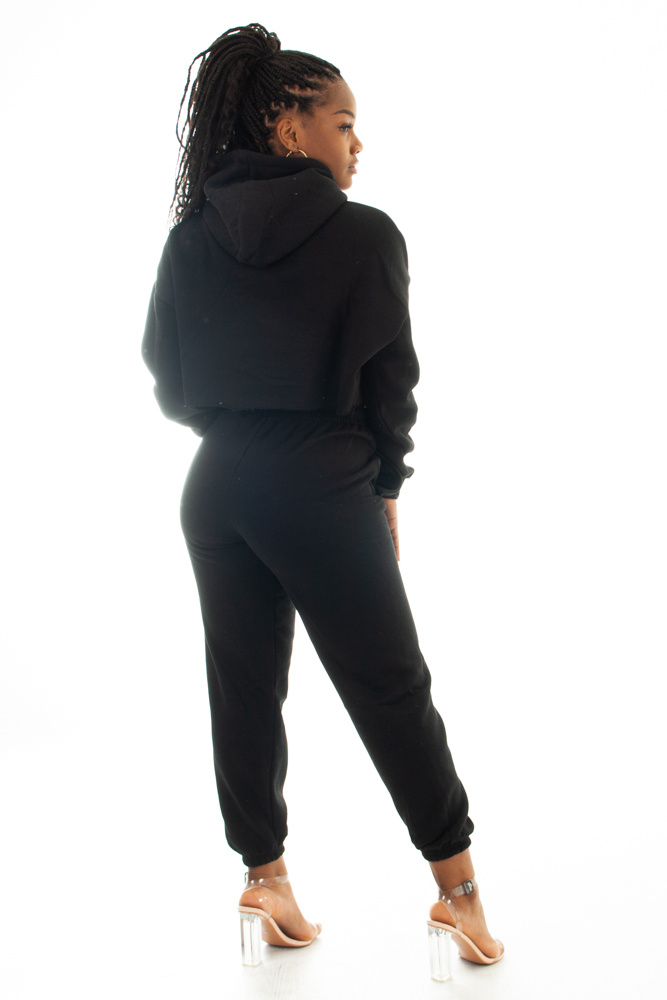 Amber Cropped Joggingsuit Black-2