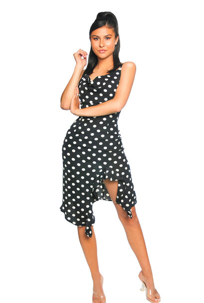 Polkadot Draped Dress