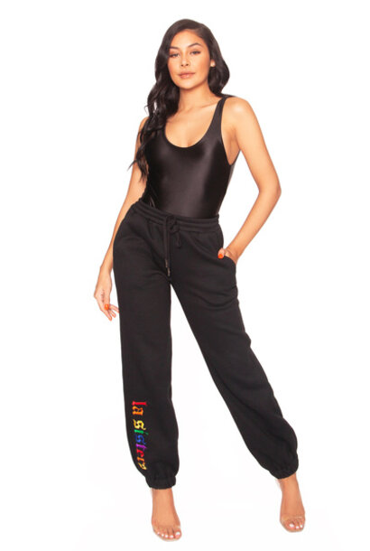 Rainbow Sweatpants Black
