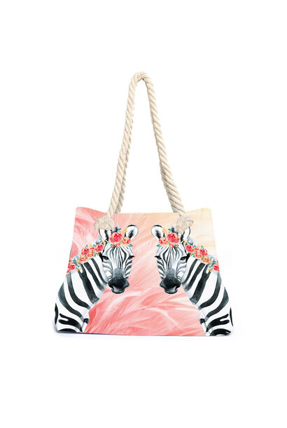 Zebra Boho Beach Bag