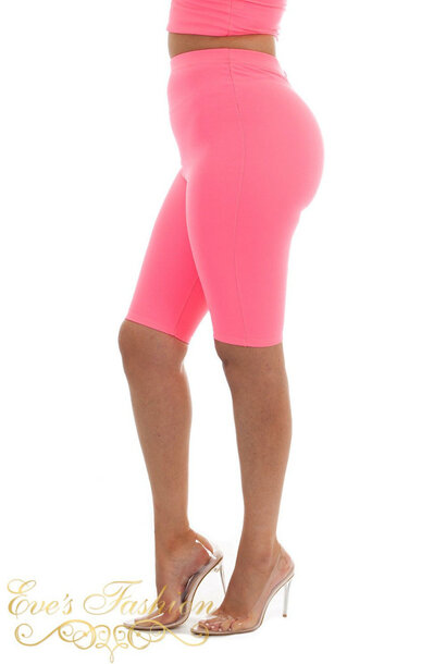 Eve - High Waist Cycling Shorts Pink