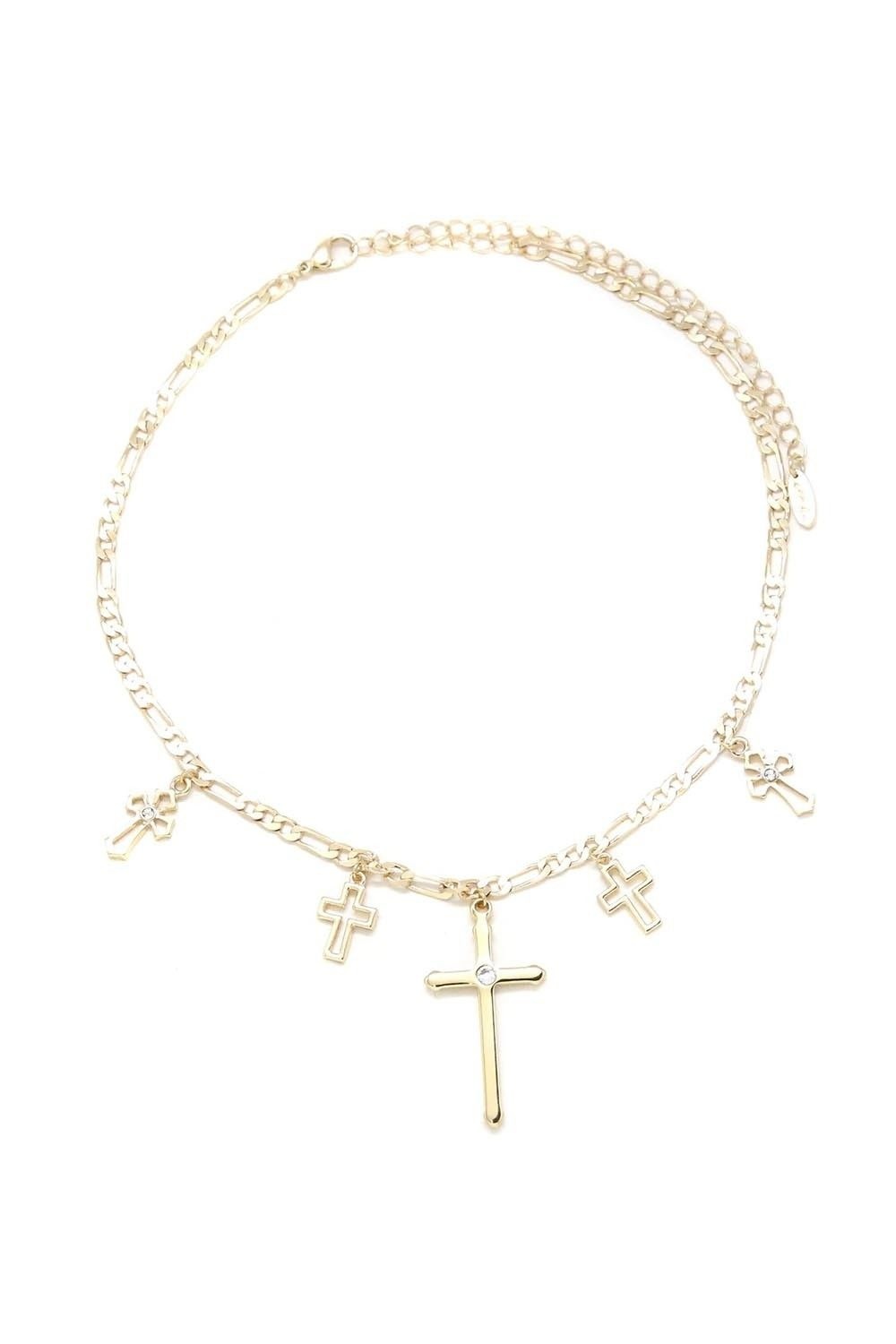 Ettika - Multi Cross Necklace Gold-1