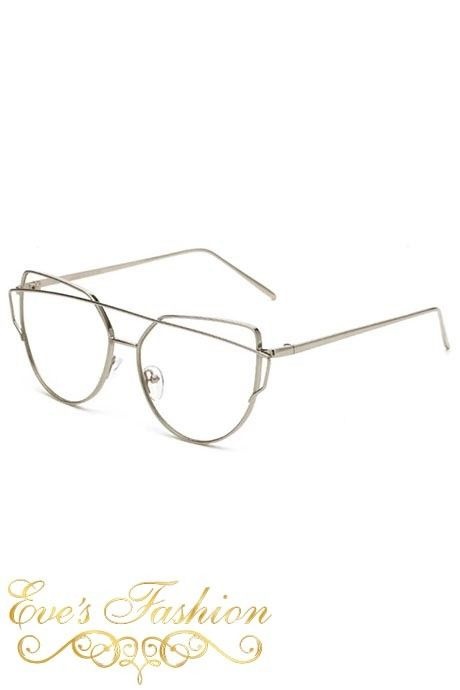 Eve - Cateye Glasses Clear Silver-1