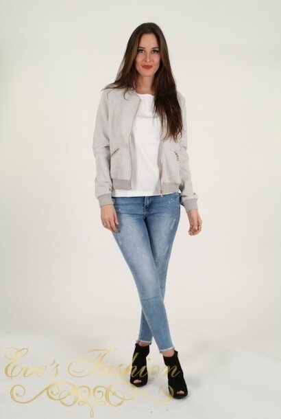 Eve - Suedine Bomber Silver
