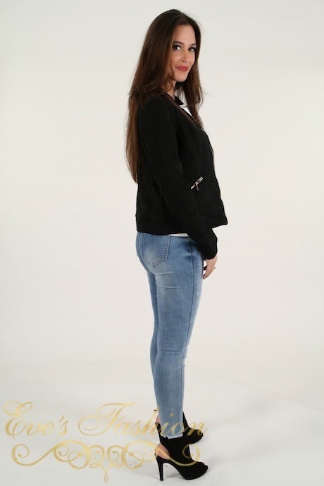 Eve - Suedine Bomber Black-2