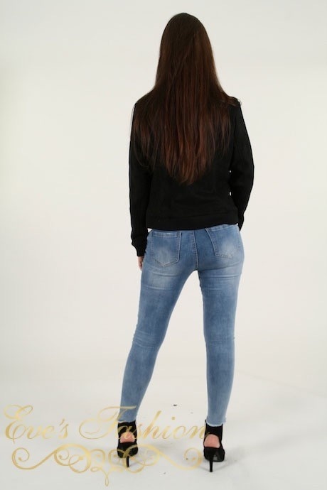 Eve - Suedine Bomber Black-3