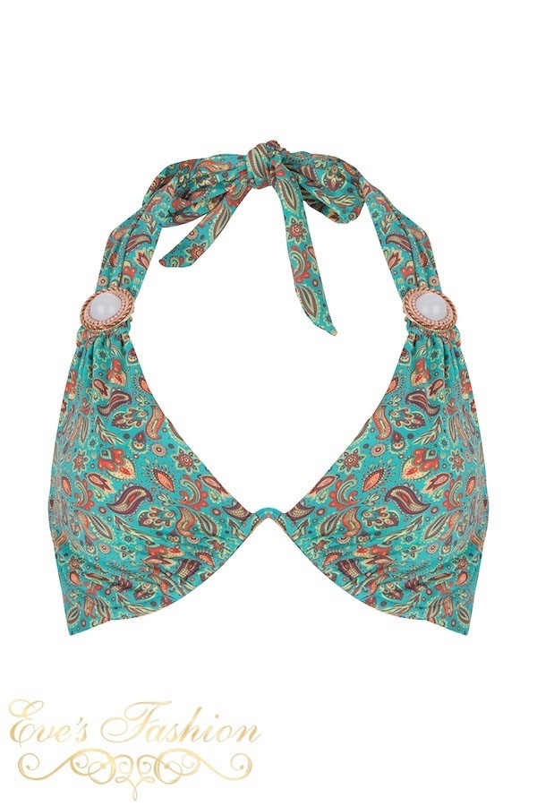 Boho - Top Triangel Brace Sea Green Paisley-1