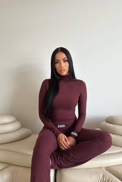 Kimmy Turtleneck Top Deep Cherry