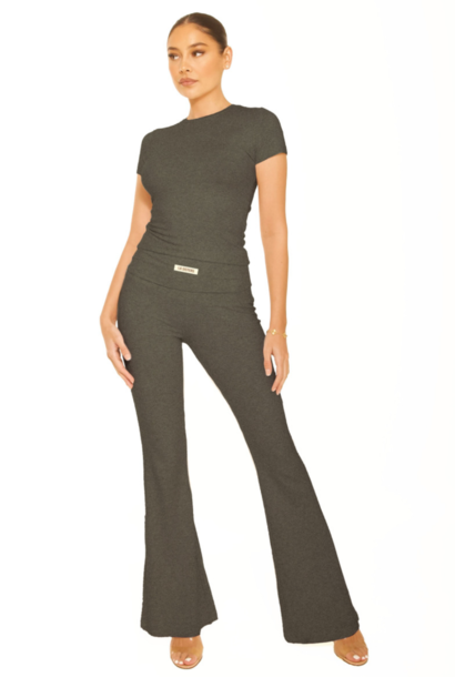 Flaired Lounge Pants Dark Grey