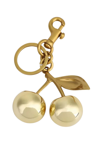 Cherry Bag Charm Gold