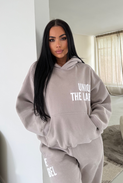 Elyana Print Hoodie Mocha