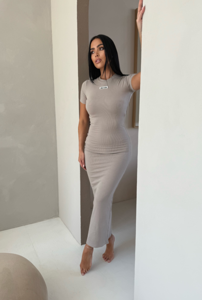 Donna T-shirt Ribbed Dress Mocha