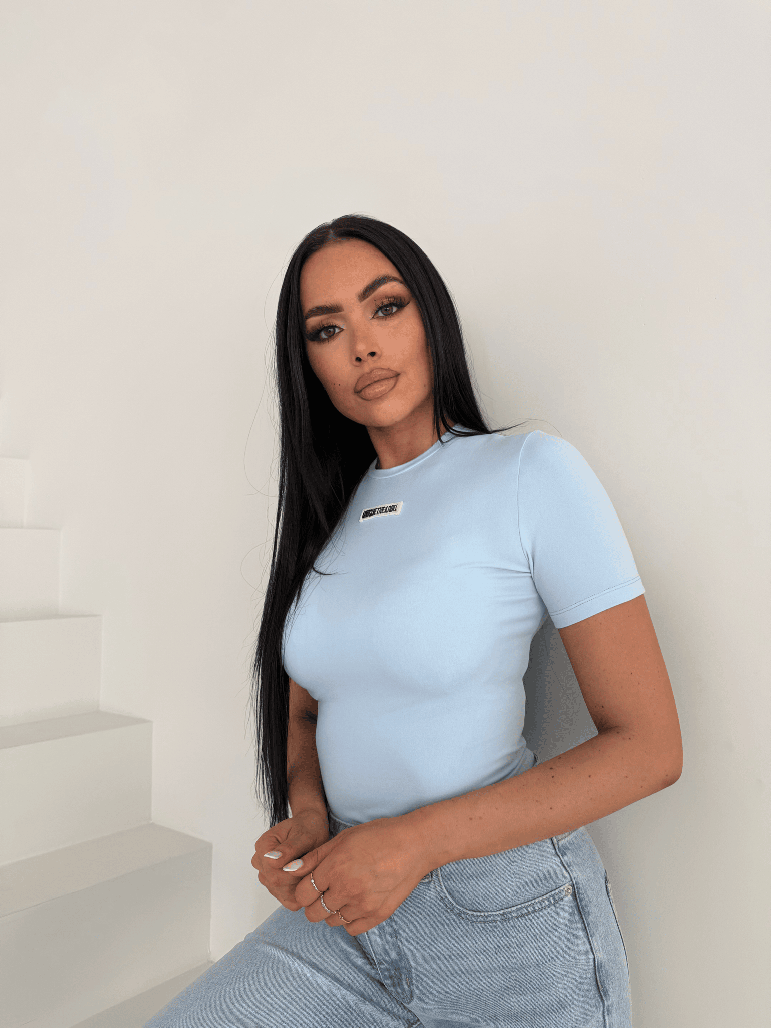 Nena Shortsleeve Top Sky Blue-1