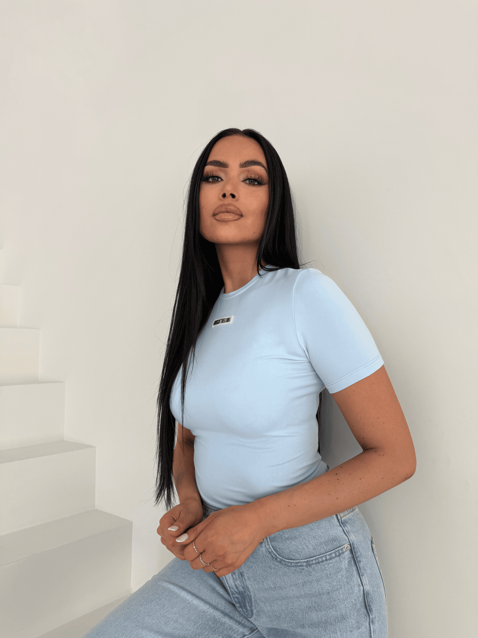 Nena Shortsleeve Top Sky Blue-2