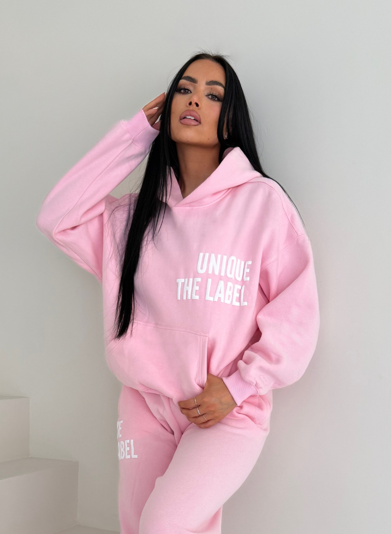 Elyana Print Hoodie Powder Pink-1
