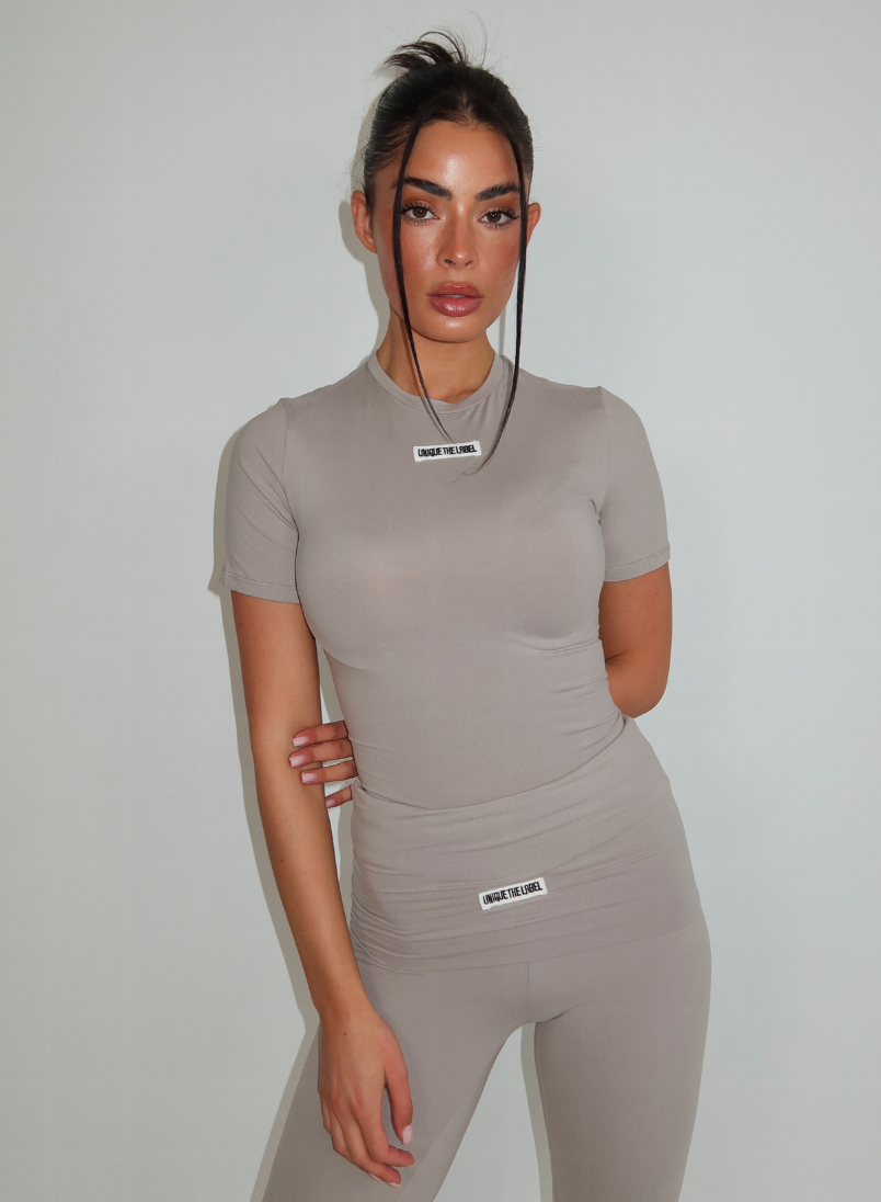 Nena Shortsleeve Top Pebble-1