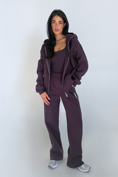 Imani Wide Leg Jogger Deep Berry