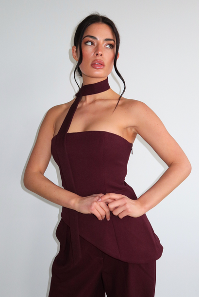 Liva Corset Top Burgundy