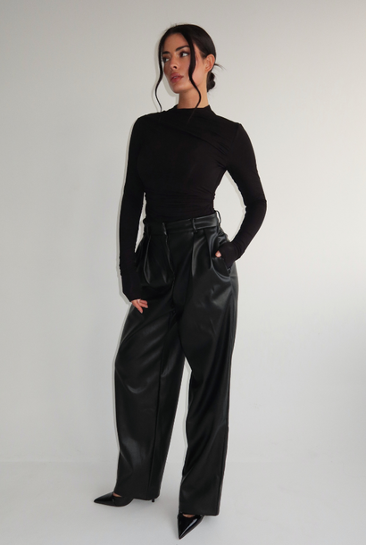Ziva Leather Pantalon Black