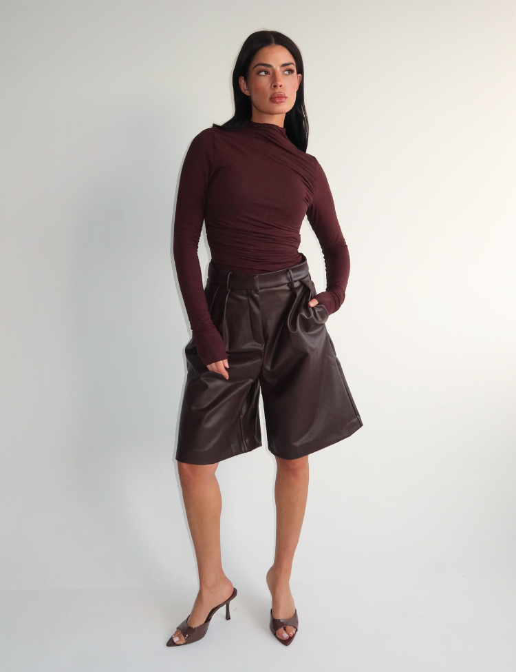 Novie Jort Leather Brown-2