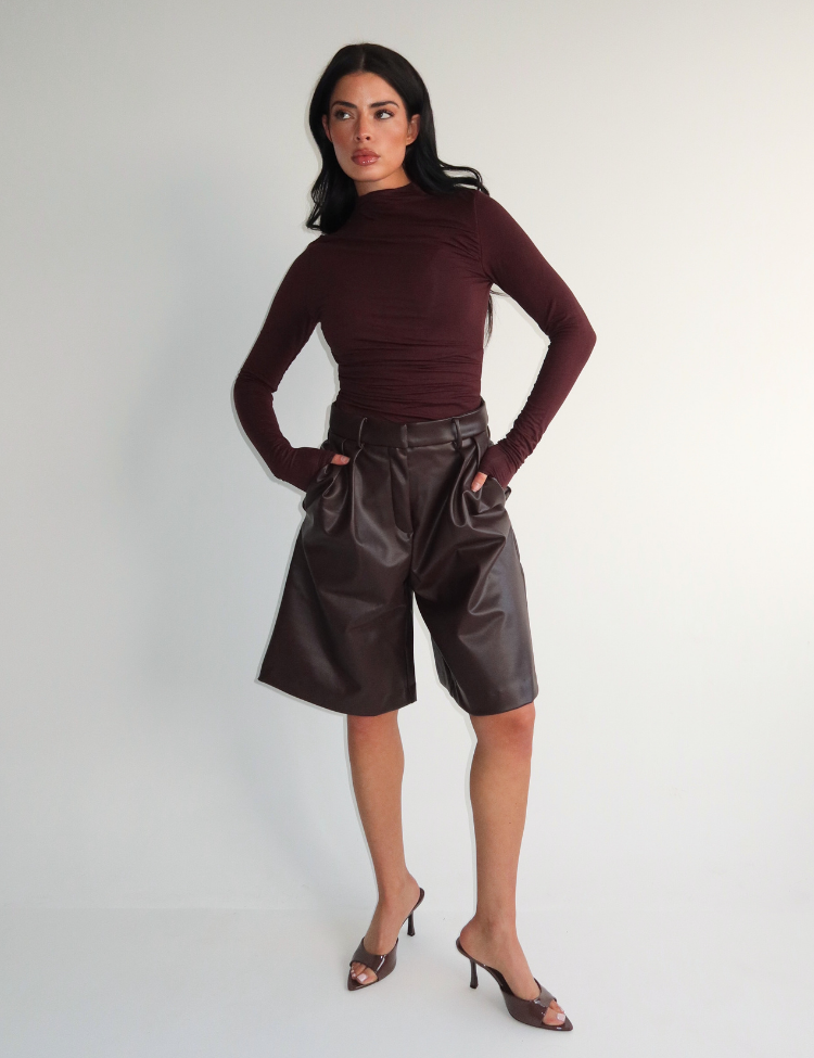 Novie Jort Leather Brown-3
