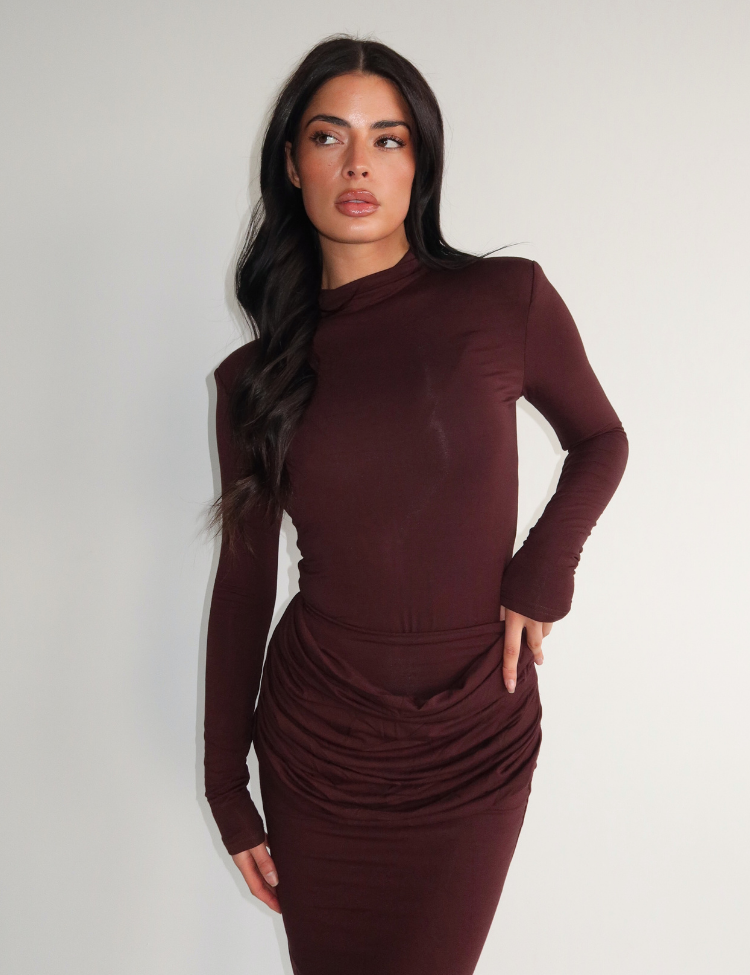 Isa Bodysuit Brown-2