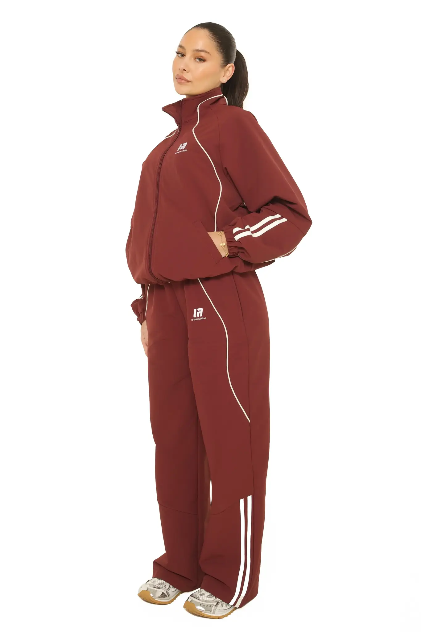 LA Official Track Pants Burgundy-2