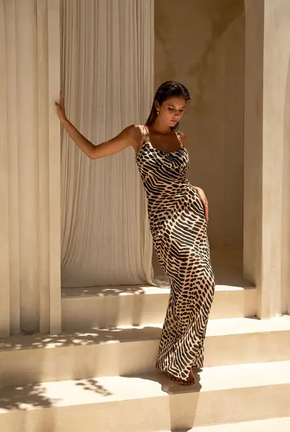 PRE ORDER - Amara Maxi Dress Animal Print