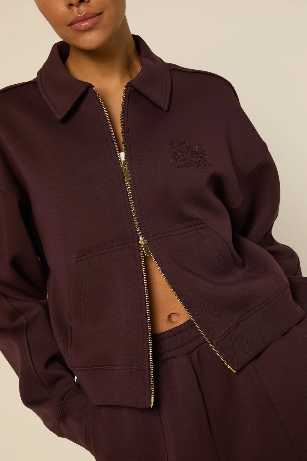Leyla Zip Trough Jacket Mulberry Wine-3