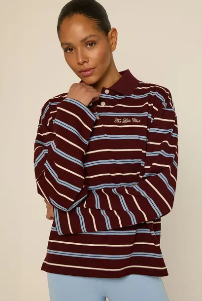 Emilia Polo Striped Mulberry Wine