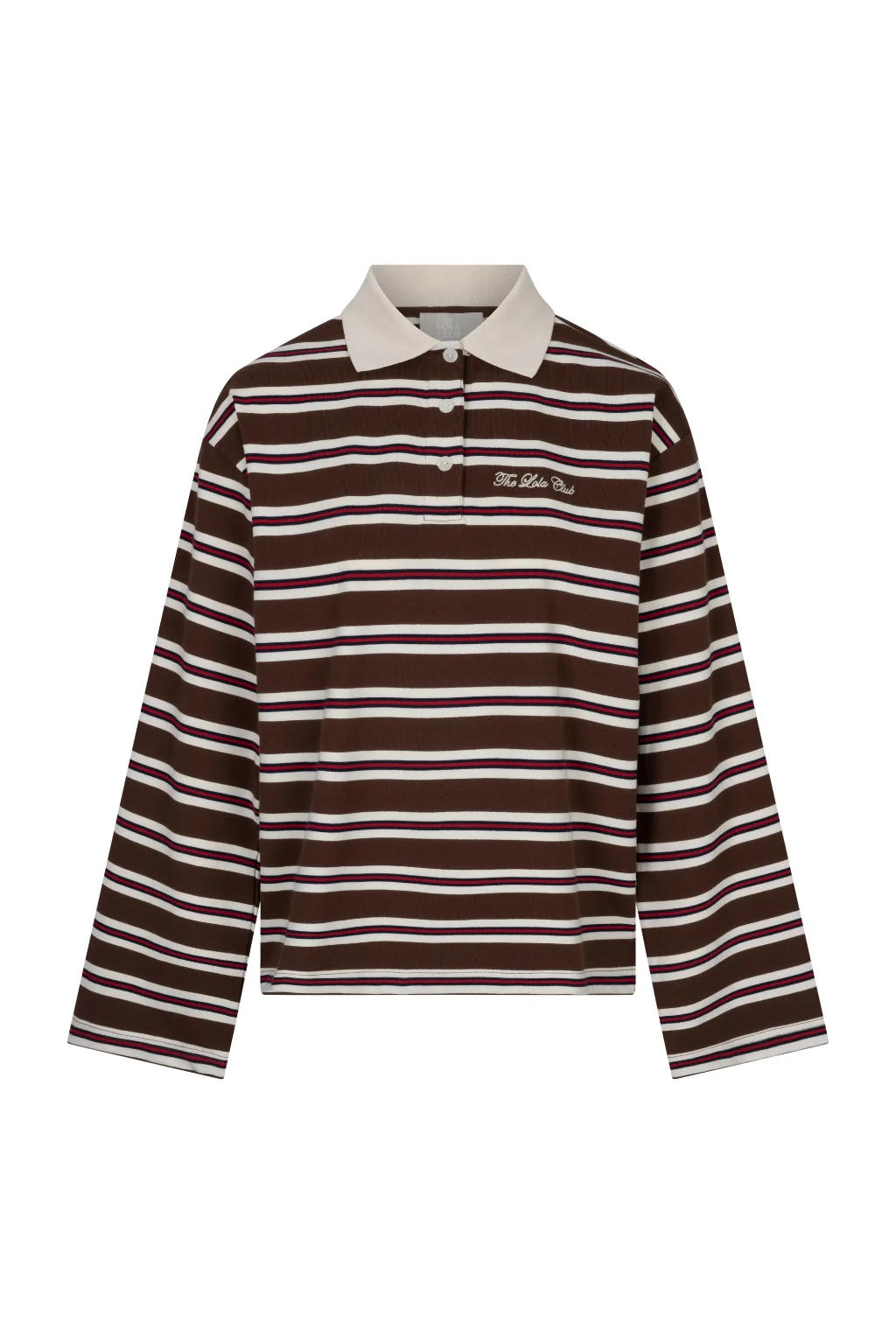 Emilia Polo Tee Striped Espresso-4