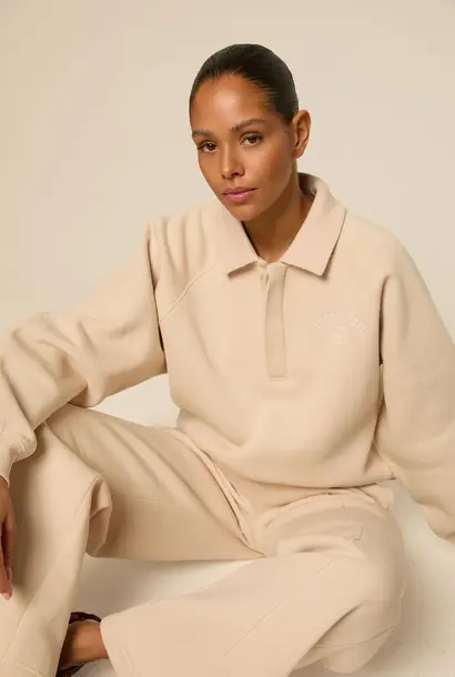 Ebony Polo Sweater Oatmilk