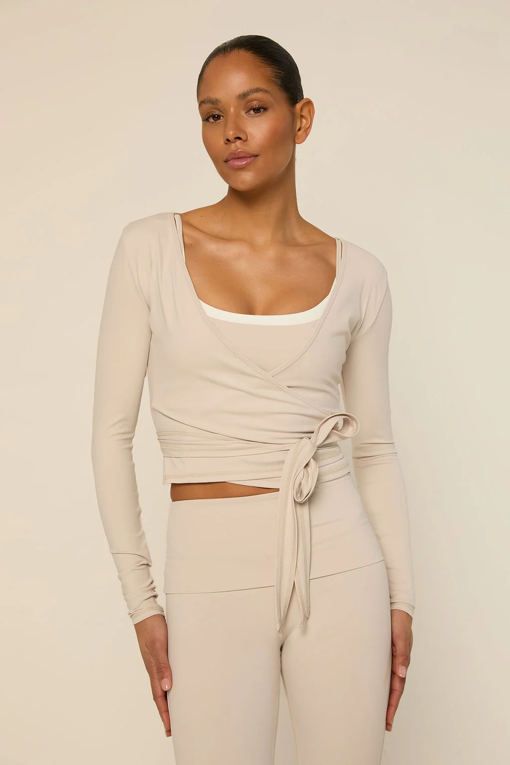Bruna Wrap Top Oatmilk-1