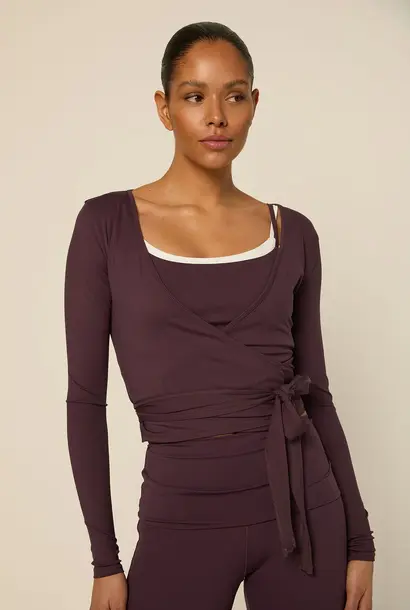 Bruna Wrap Top Mulberry Wine