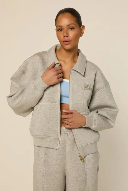 Lois Zip Trough Grey Melange Jacket