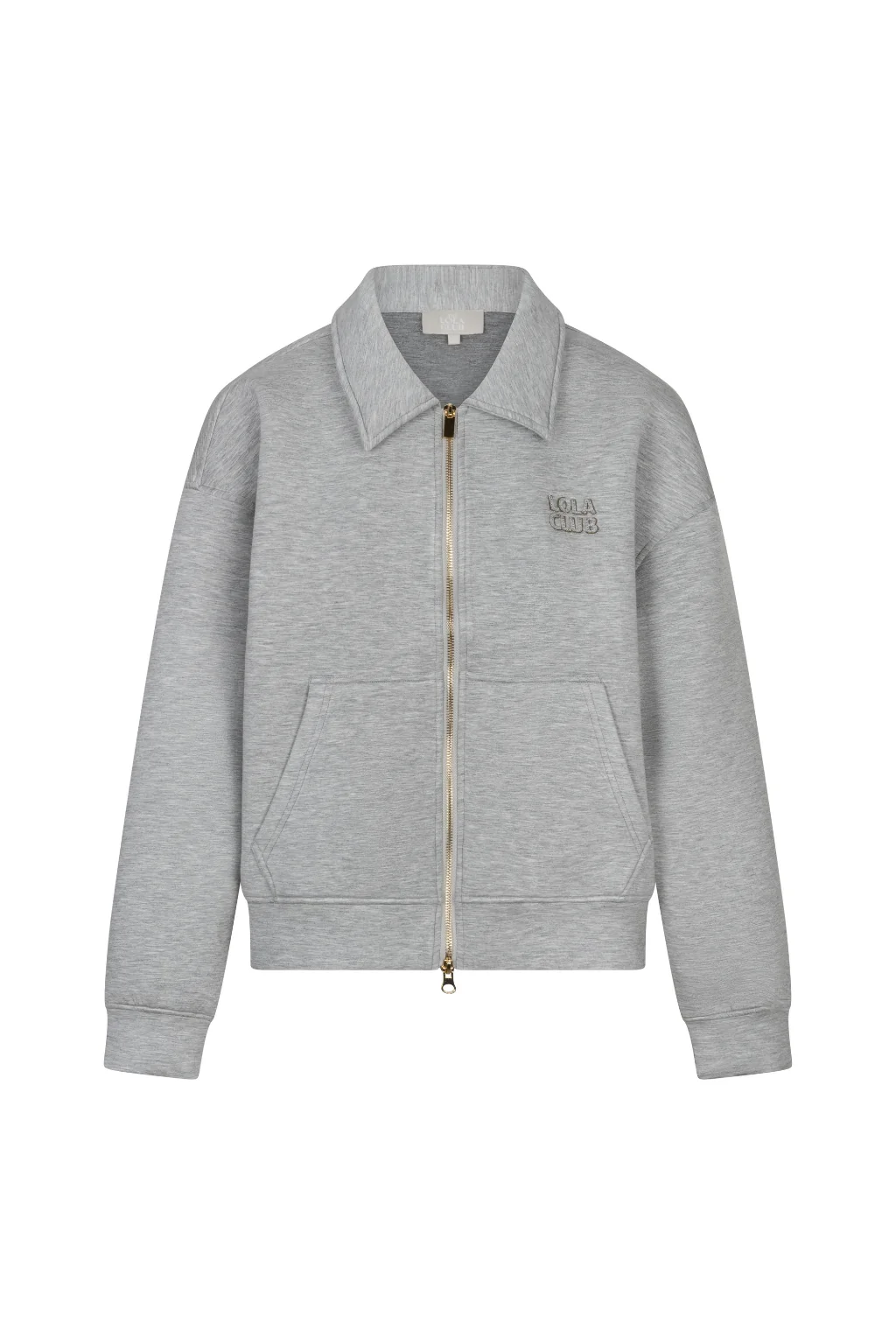 Lois Zip Trough Grey Melange Jacket-4