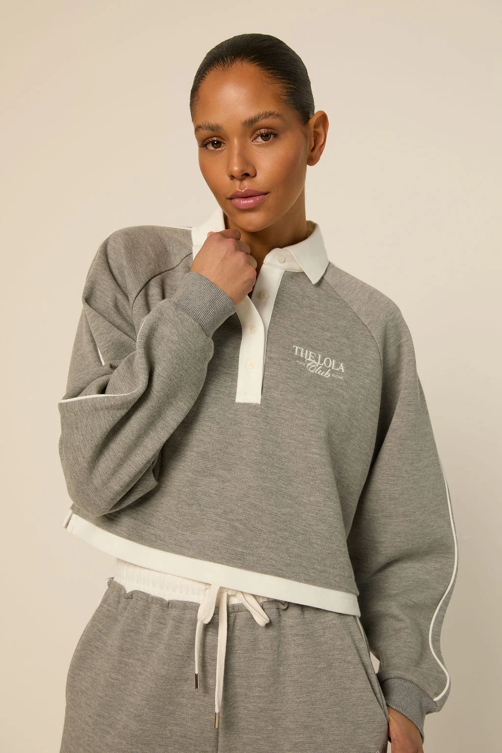 Kaya Polo Sweater Grey Melange-1