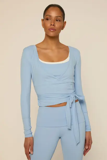 Bruna Wrap Top Icey Blue