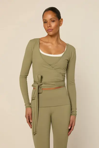 Bruna Wrap Top Sage Green