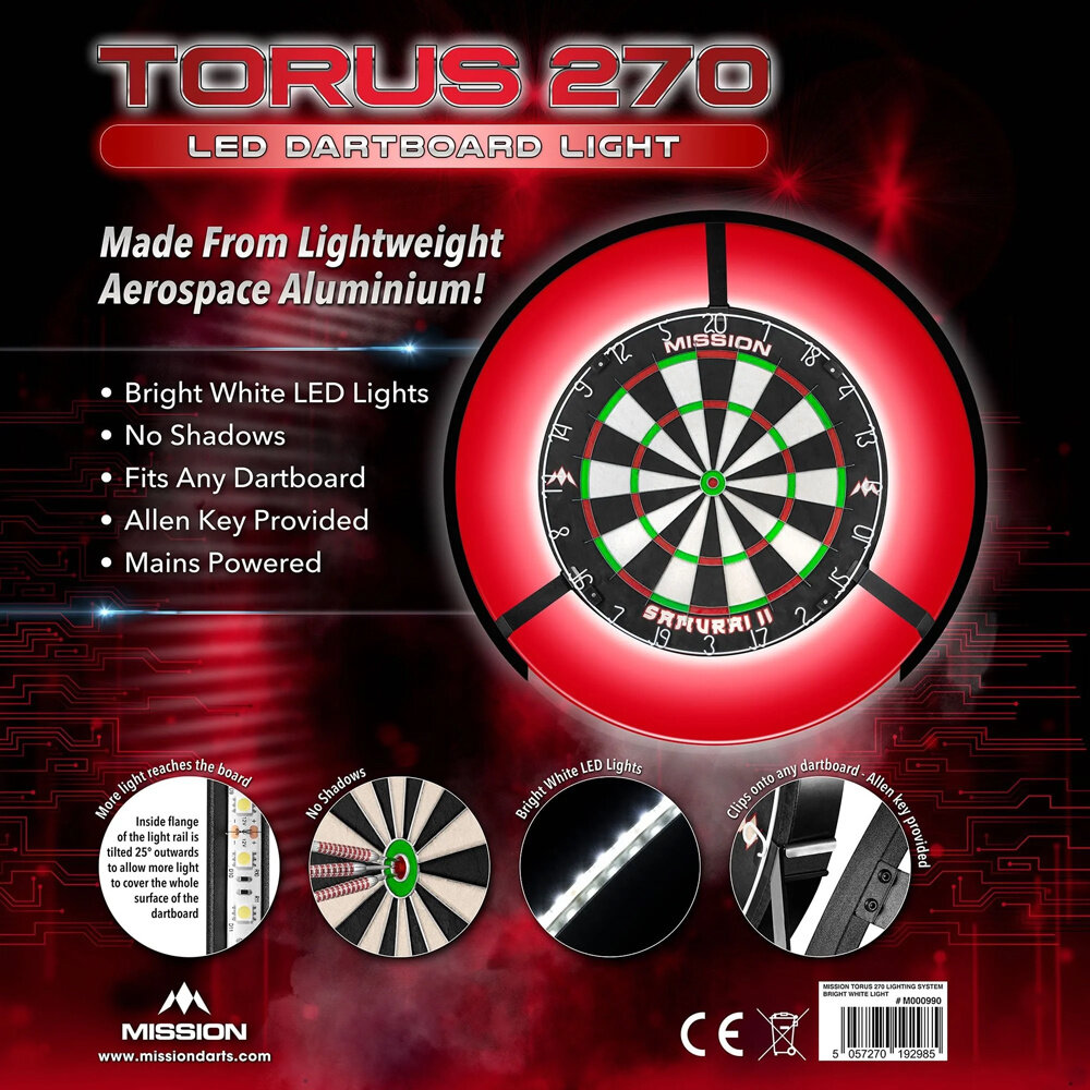 Mission Torus 270 Led Dartbord Verlichting Dartshop Leiden Mission torus 270 led dartbord verlichting dartshop leiden