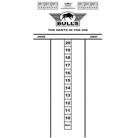 Bulls Budget Dart Scorebord 30x60 cm