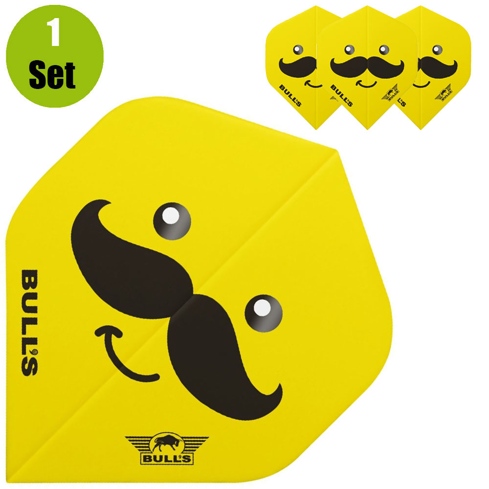 Bulls Bulls Smiley Dartflights - Mustache afbeelding