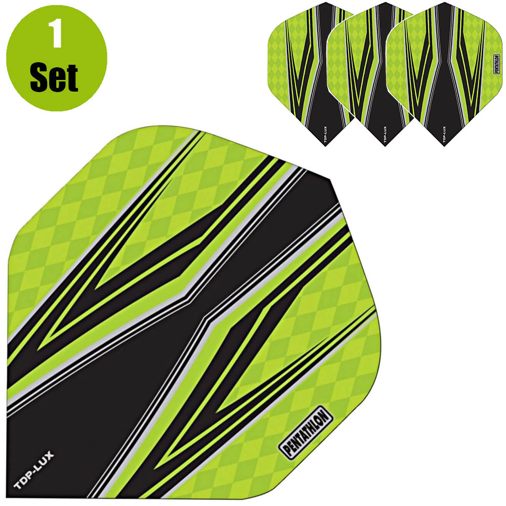 Pentathlon Pentathlon TDP Lux Vision Black Dartflights - Groen afbeelding