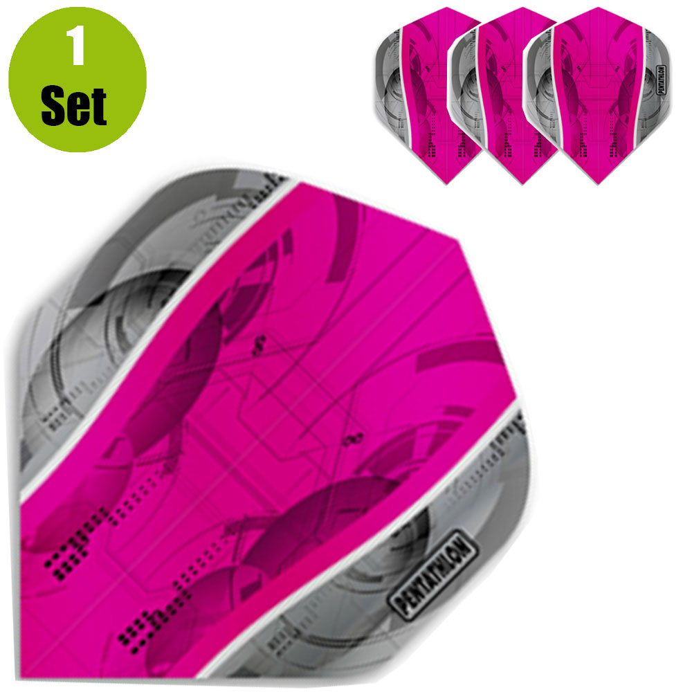 Pentathlon Pentathlon Silver Edge Dartflights - Roze afbeelding