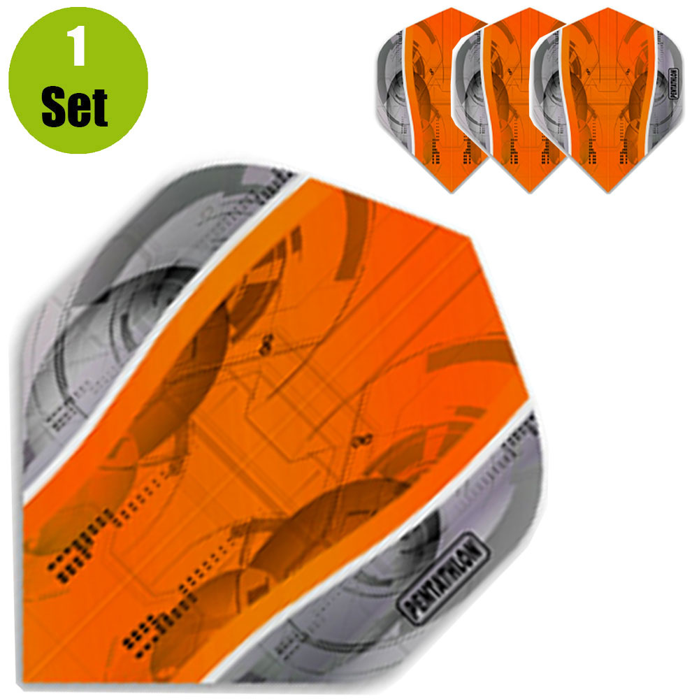 Pentathlon Pentathlon Silver Edge Dartflights - Oranje afbeelding