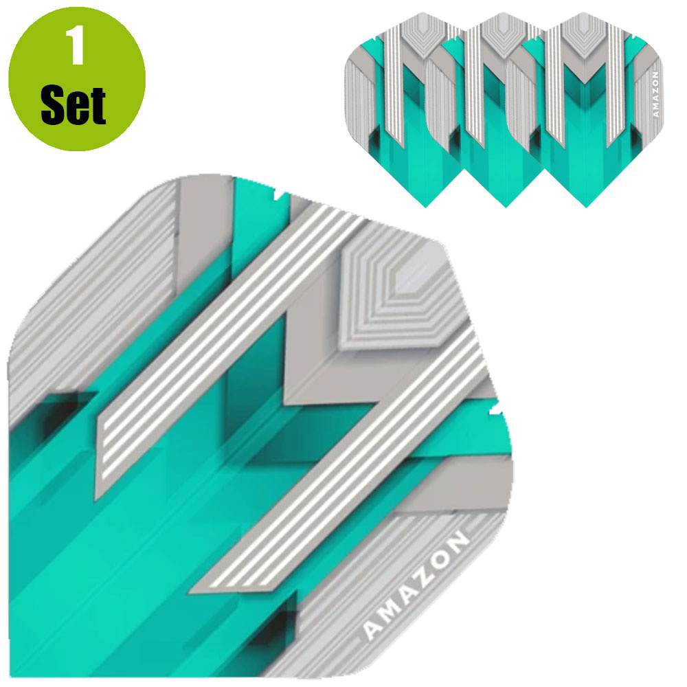 Amazon Silver Dartflights - Aqua afbeelding